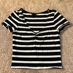 F21 STRIPE CROP TOP